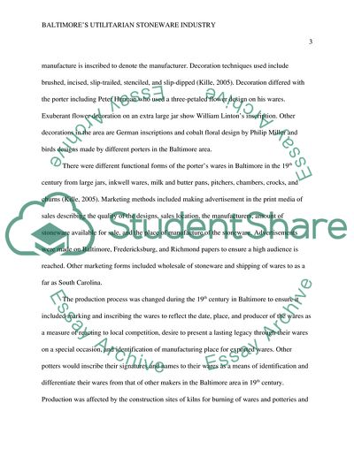 Distinguishing Marks and Flowering Design: Baltimores Utilitarian Stoneware Industry