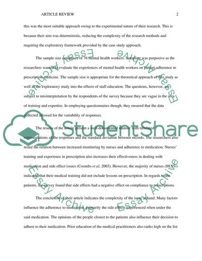 Mental Health Nurse Perspectives and a Need for Education and Training