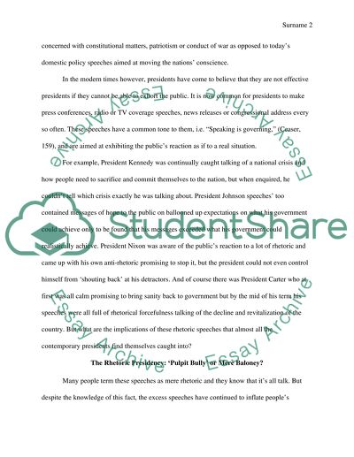 The Rhetorical Presidency Issues