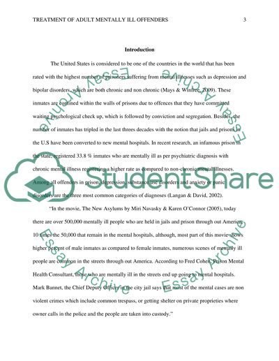 Treatment of Adult Mentally Ill Offenders