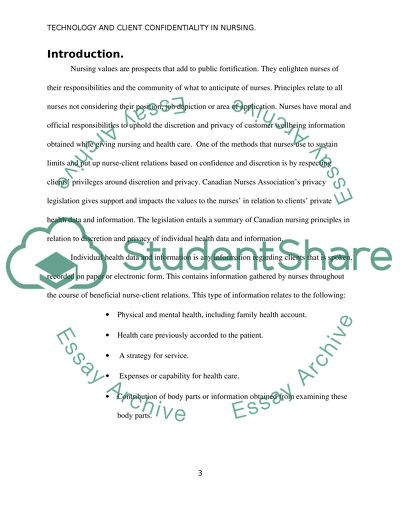 Technology and Client Confidentiality in Nursing