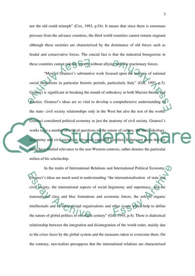 Neo-Gramscian Approaches and Marxist Thinking on International Relations