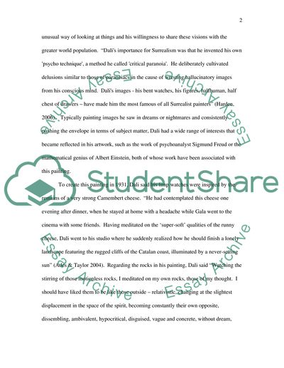 Critique on Salvador Dalis Persistence of Memory