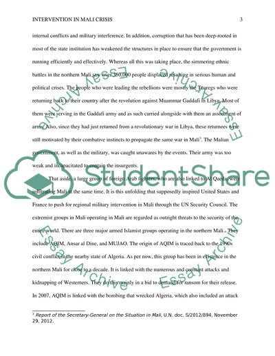 Sources of Mali Crisis and Causes of Military Intervention