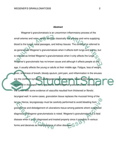 Wegeners Granulomatosis