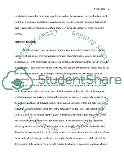 Deforestation In Amazon And Local Climate Changes