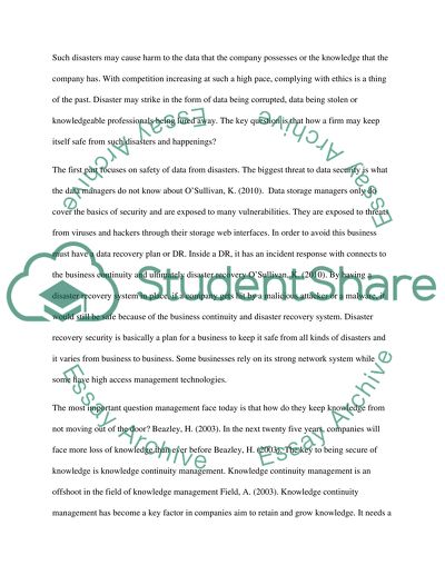 Vital Knowledge Assets Protection Planning Service