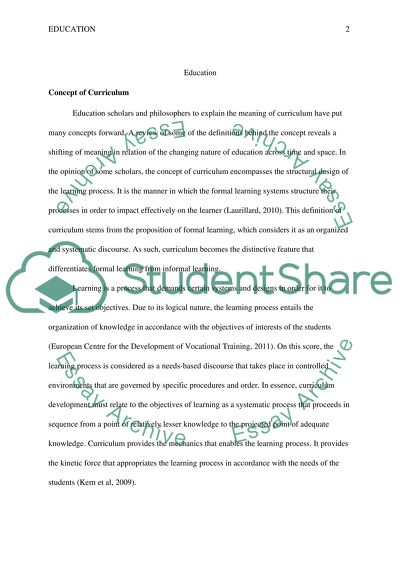 Creation of an Effective and Quality Curriculum