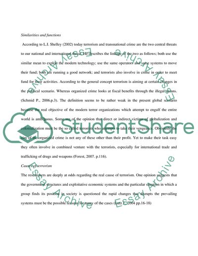 The Threat from Terrorism and the Threat from Organized Crime