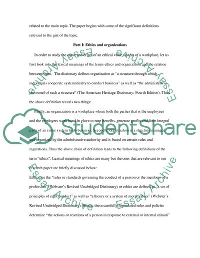 Ethical Beliefs and Values