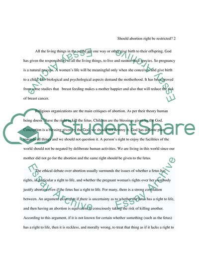 Should Abortion Right be Restricted