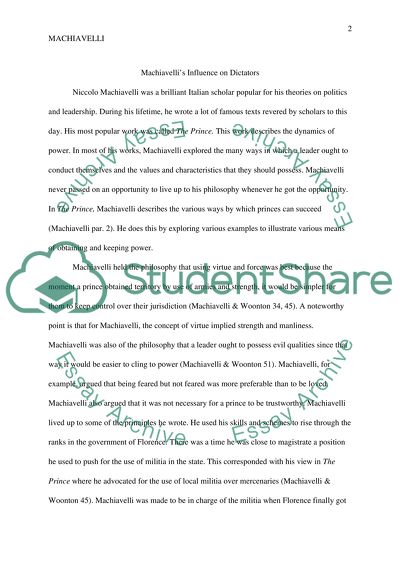 Machiavellis Influence on Dictators