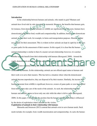 The Relationship Between Humans and Animals