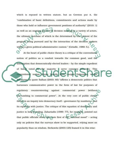 The Public Choice Account of How Power is Exercised in Public Policy