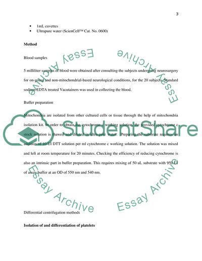 Biochemistry Experiment Protocol Design for Mitochondrial Myopathy