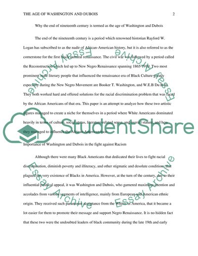 Why the End of the Nineteenth Century Is Called the Age of Washington and Du Bois