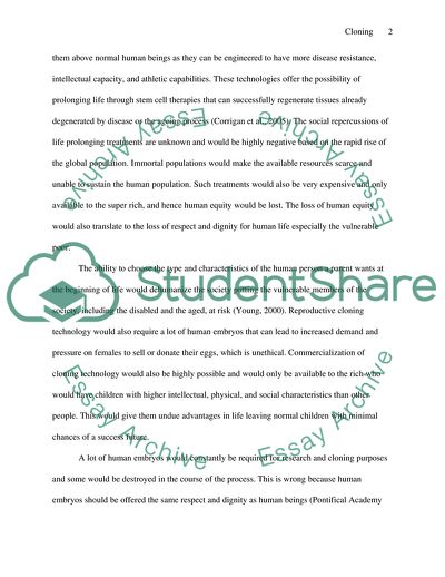 The Possibility of Cloning Human Beings