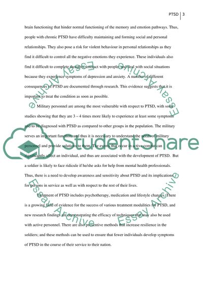 Post Traumatic Stress Disorder and Military Personnel