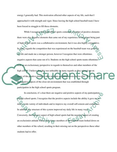 High school sports personal to myself