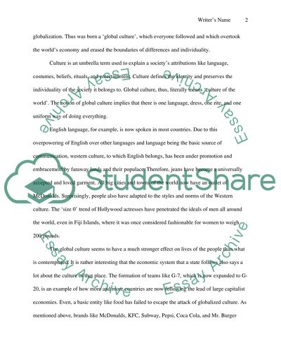 globalization and preservation of culture essay