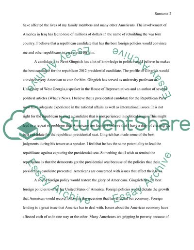 2012 Republican Presidency Vote