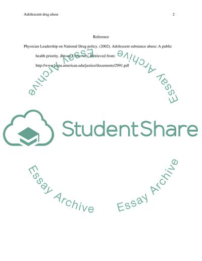 Adolesent Drug Abuse