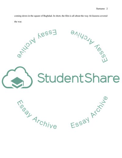 A Documentary Film Control Room: the Iraqi News Channel and the US News Organizations