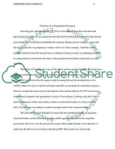 Case study: valuation of an expropriated company