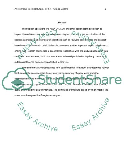 Autonomous intelligent agent topic tracking system