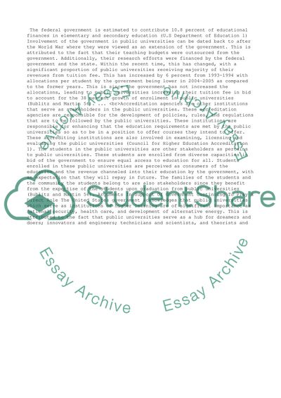 Direct government actions and effects related to public university issues