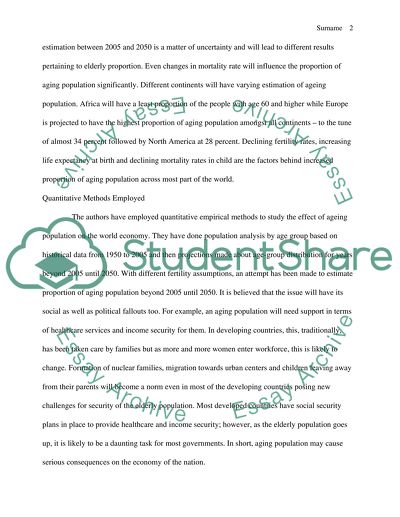 Review of A Journal Article on Population and Economics