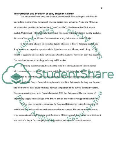 The Formation and Evolution of Sony Ericsson Alliance
