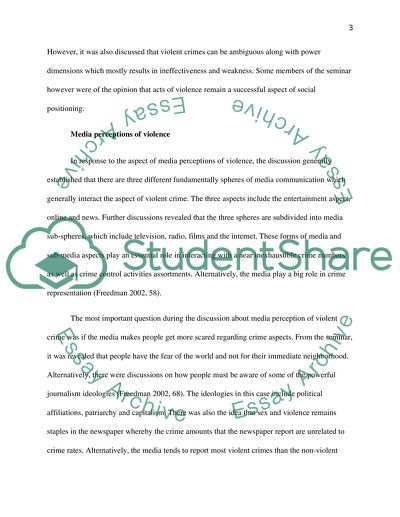 Media Perceptions of Violence