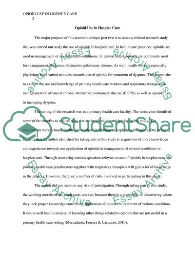 Opioid Use in Hospice Care