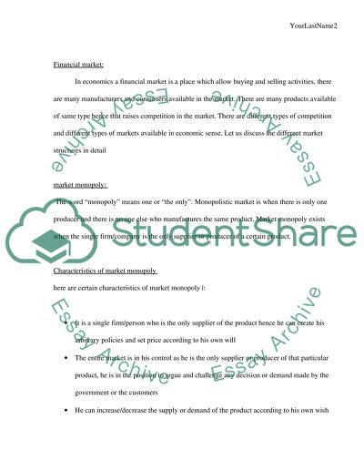 Market monopoly and Oilygopoly market