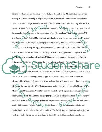 Analysis of Stuffed and Starved Book by Raj Patel