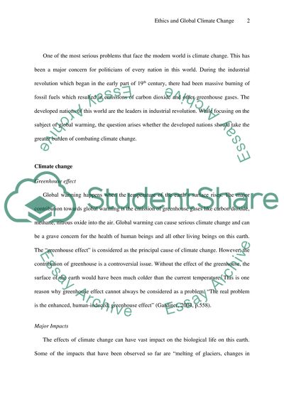 Ethics and Global Climate Change