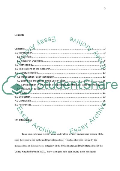Implementing a taser program into a law enforcement agency