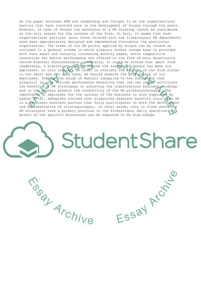 Googles Organizational Culture