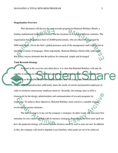 Managing a Total Rewards Program