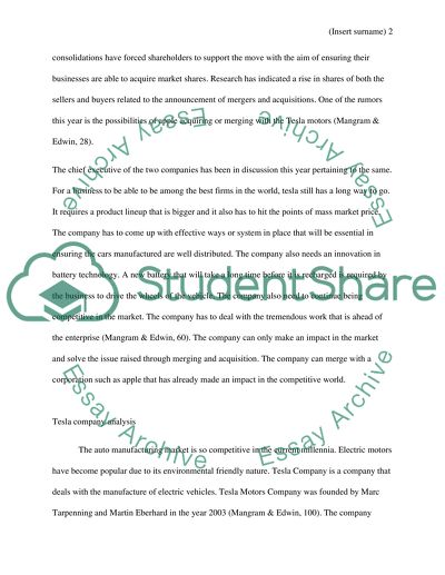 Answering assigned questions about Tesla Motors Company