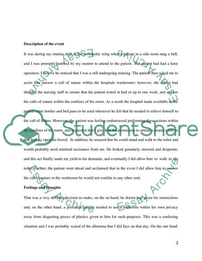 Ethical Nursing Dilemma: Patients Assistance Contrary to the Doctors Directives