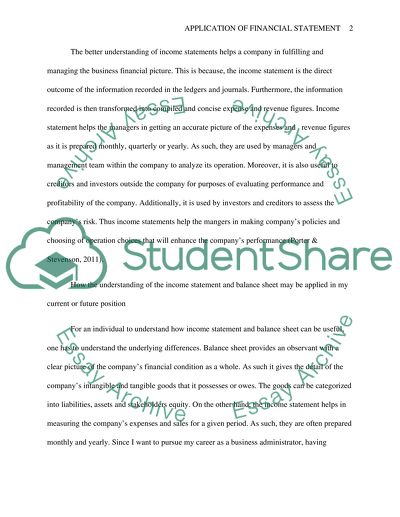 Application of Income Statement and Balance Sheet in Everyday Life