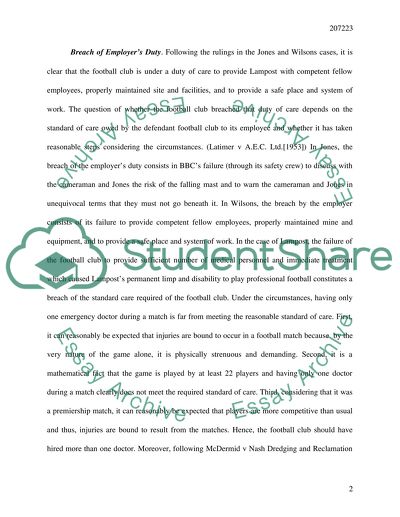 Lamposts Claim in the Law of Tort