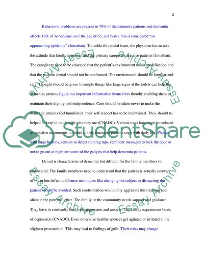 Social problem: Living with Dementia// I prefer something in health care