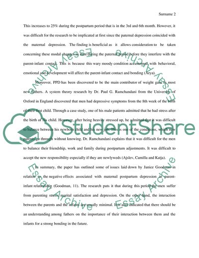 Influences of maternal postpartum depression on fathers and on father-infant interaction