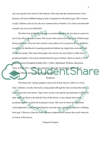 Diabetes, its costs to the economy and impact on the health and lifestyle of people