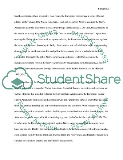 The Way the Europeans Treated the Native Americans and the Africans before the 20th Century