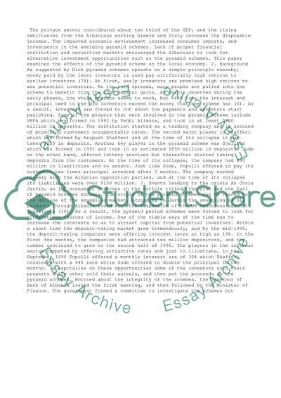 Albanias Pyramid Schemes