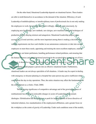 Situational and Contingency Theories